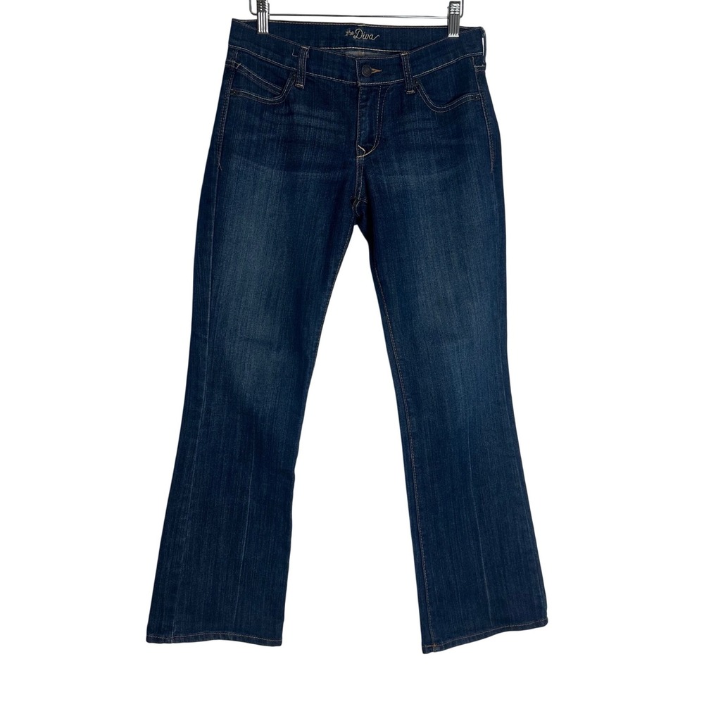 Old Navy The Diva Bootcut Jeans Dark Wash Low Rise Blue Denim Womens 4 Short